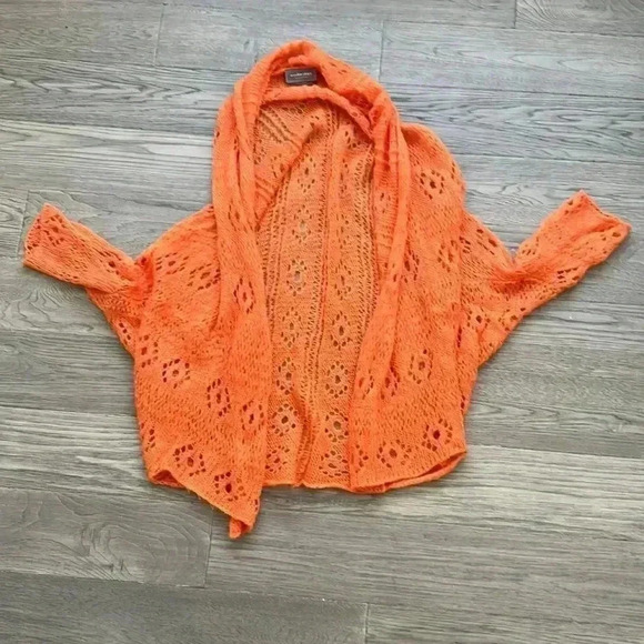 wooden Ships | Orange mohair and wool blend  knit cardigan - Picture 4 of 10